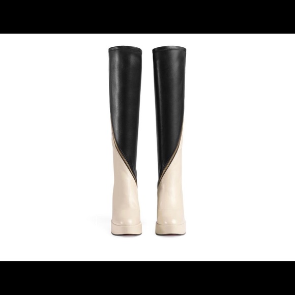 GUCCI LEATHER PLATFORM KNEE BOOTS - Picture 2 of 8